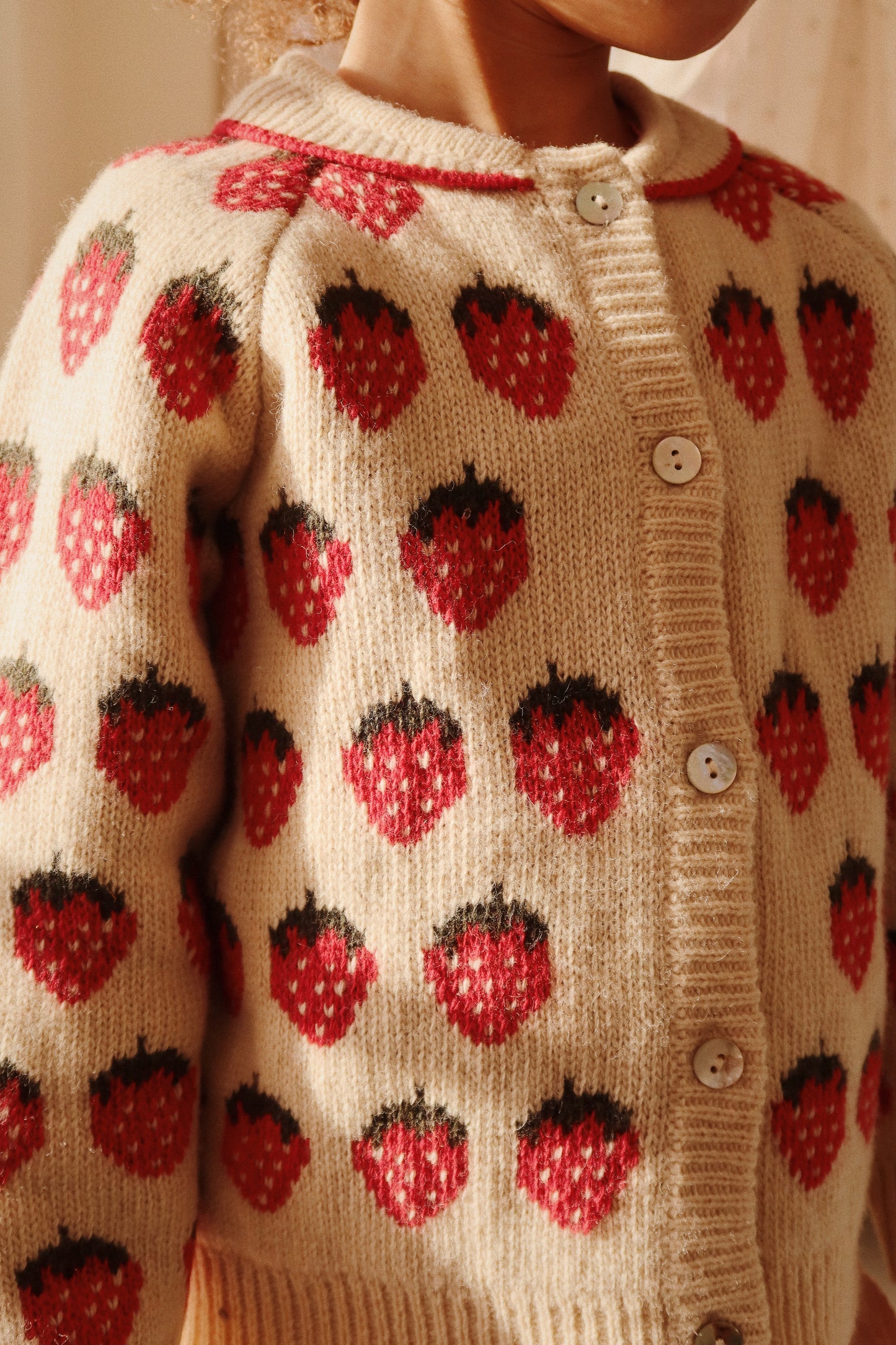 Konges Sløjd Cardigan Belou Knit Collar Strawberry