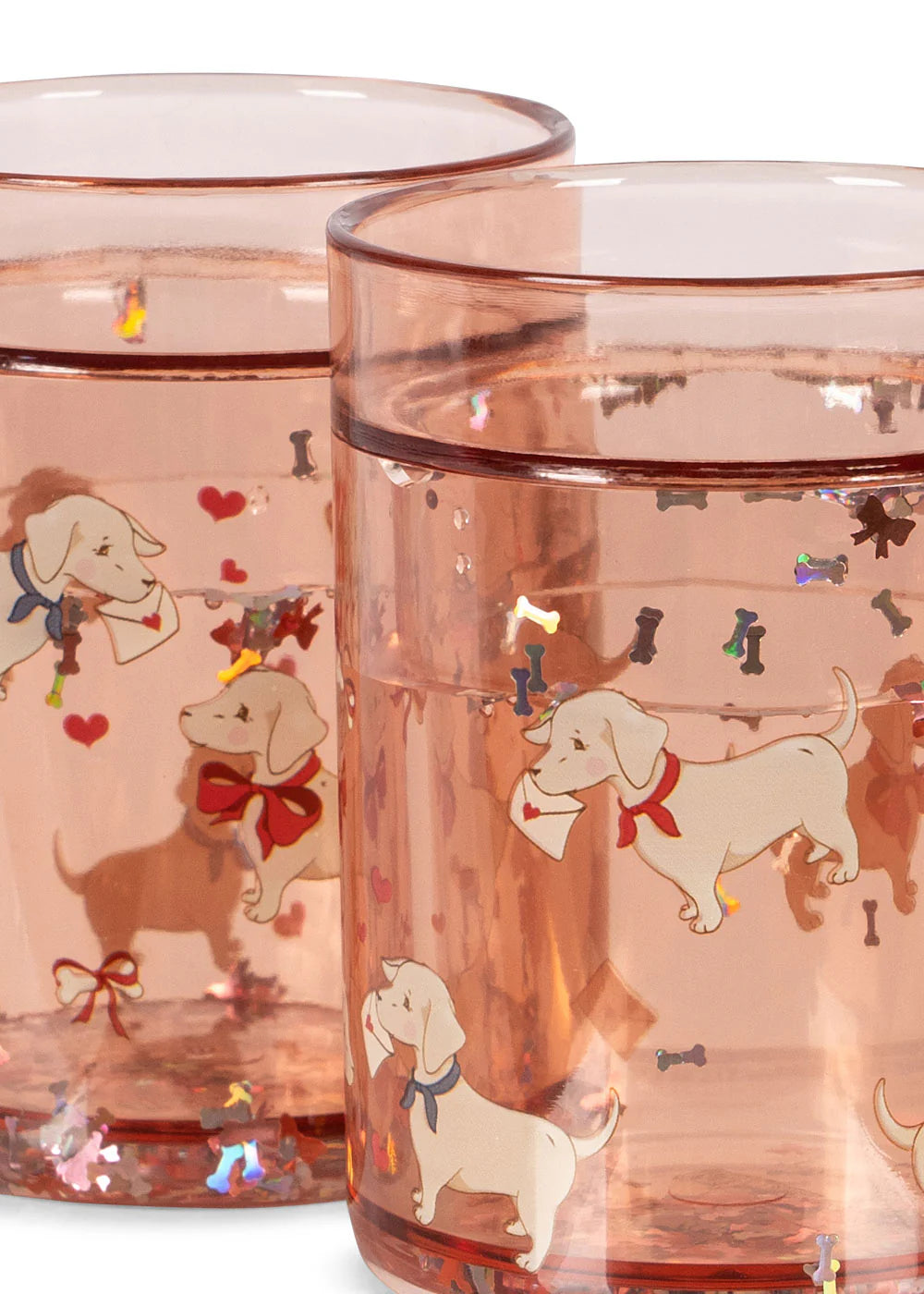 Konges Sløjd Krus Glitter Woof Letter Rose 2 Pack