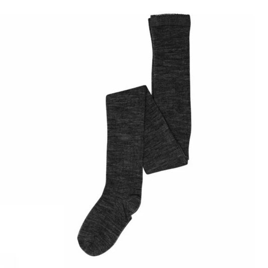 MP Denmark Strømpebukser Uld Rib Mørkegrå Melange
