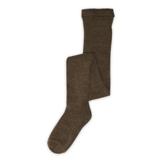 MP Denmark Strømpebukser Uld Rib Brun Melange