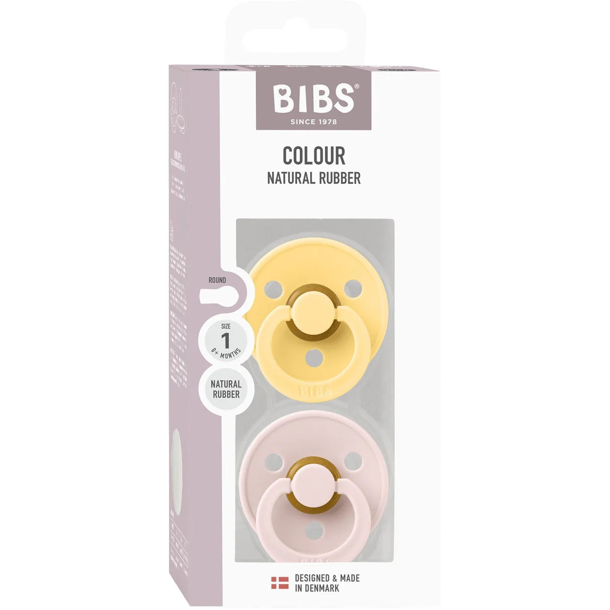 BIBS Sutter Latex Colour Pale Butter/Petal 2 pack
