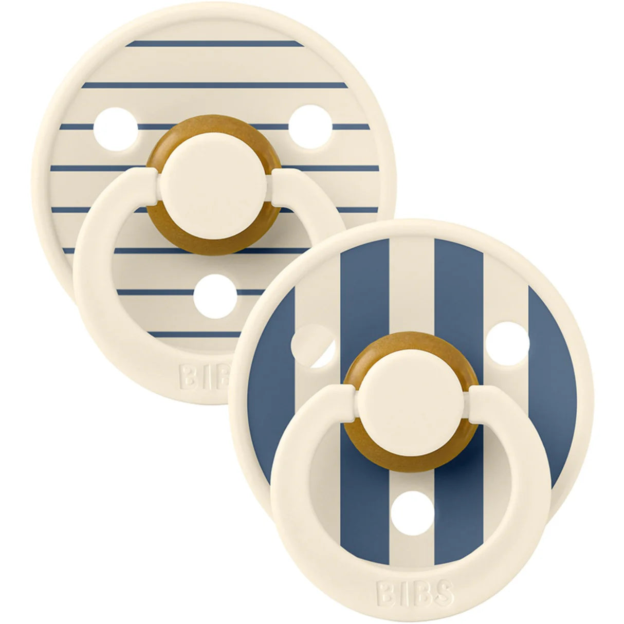 BIBS Sutter Latex Pin Ivory Steel Blue Mix 2 pack