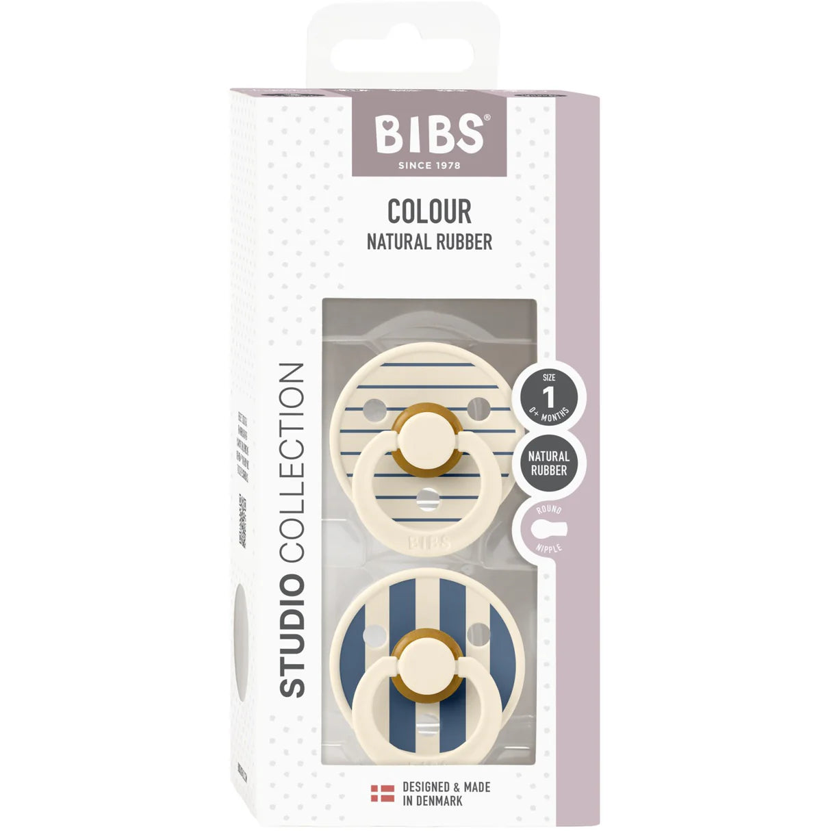 BIBS Sutter Latex Pin Ivory Steel Blue Mix 2 pack