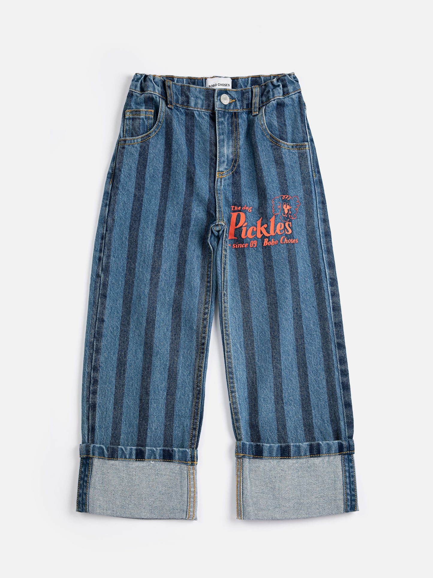 Bobo Choses Bukser Pickles The Dog Blå Stribet Denim