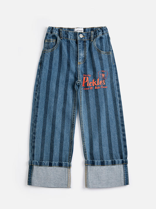 Bobo Choses Bukser Pickles The Dog Blå Stribet Denim