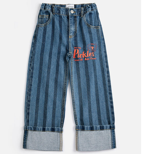 Bobo Choses Bukser Pickles The Dog Blå Stribet Denim