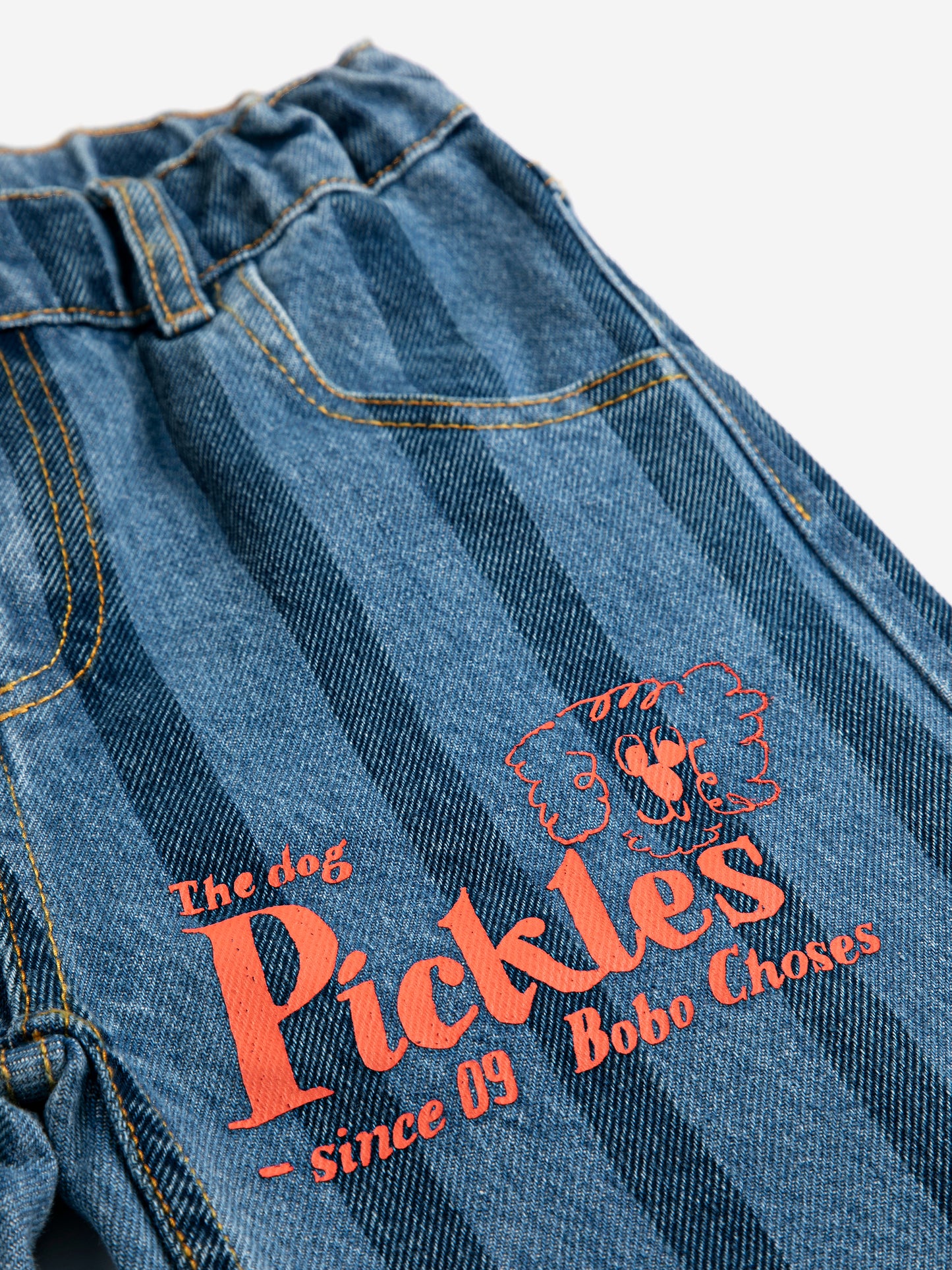 Bobo Choses Bukser Pickles The Dog Blå Stribet Denim