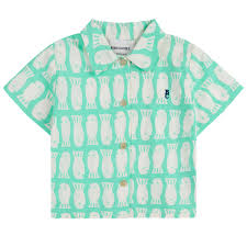 Bobo Choses Lucky Fish All Over Woven Shirt Light Green