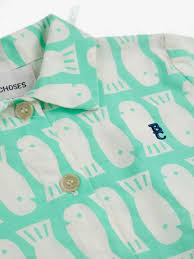 Bobo Choses Lucky Fish All Over Woven Shirt Light Green