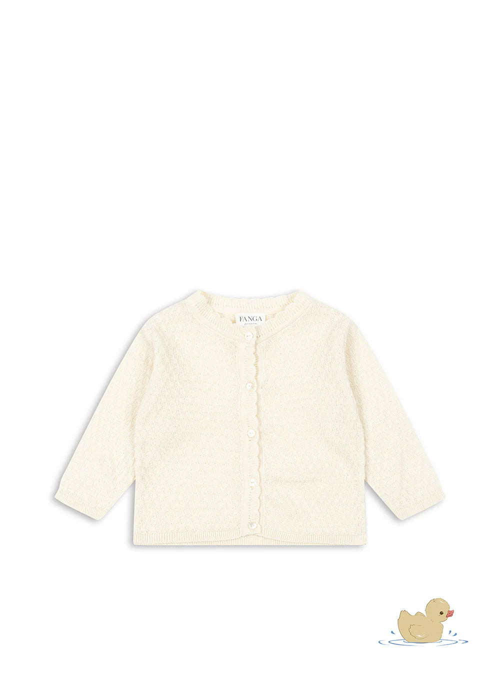 FANGA Cardigan Venti Pointelle GOTS Antique White