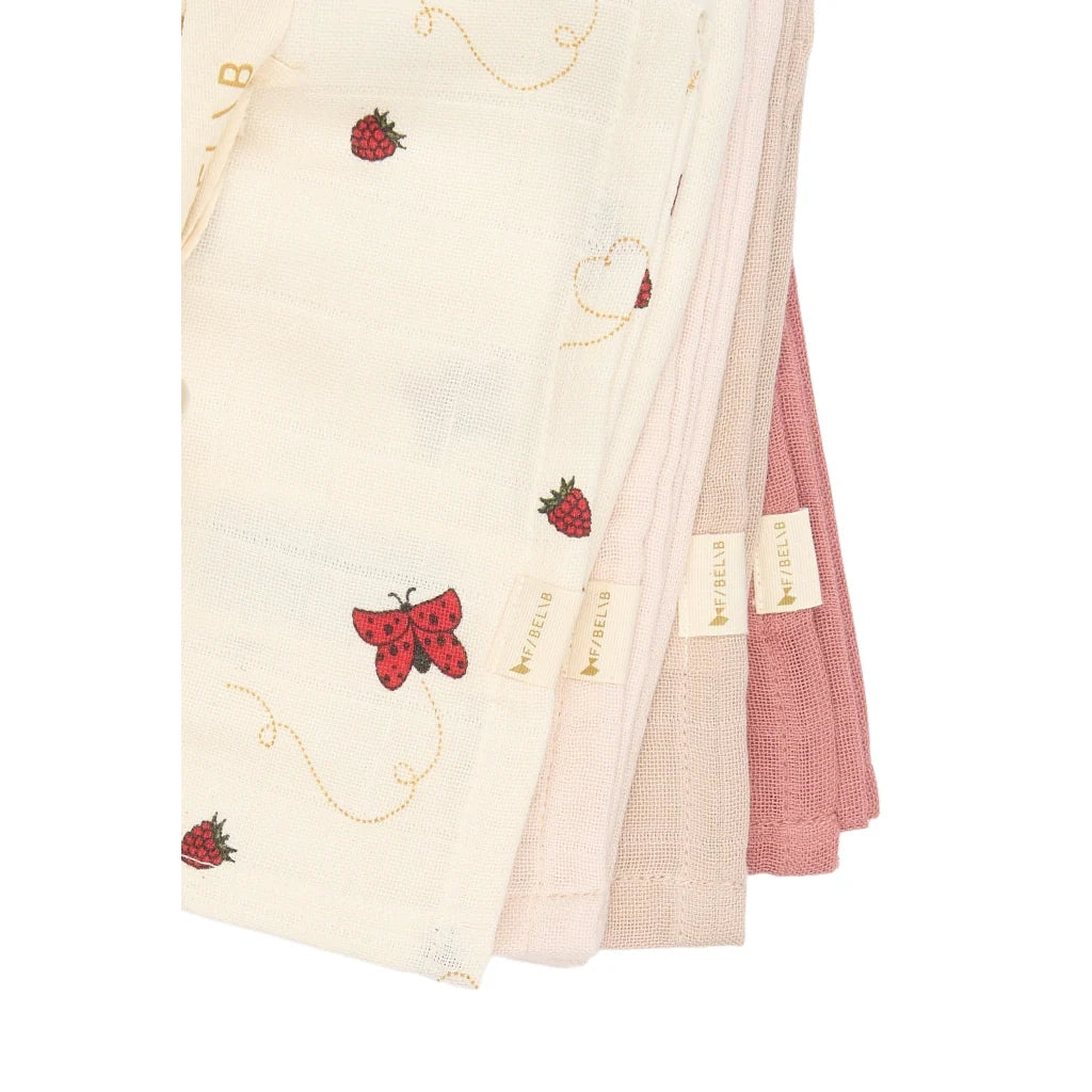 Fabelab Stofbleer Muslin 4 stk. Into The Garden  Ash Rose