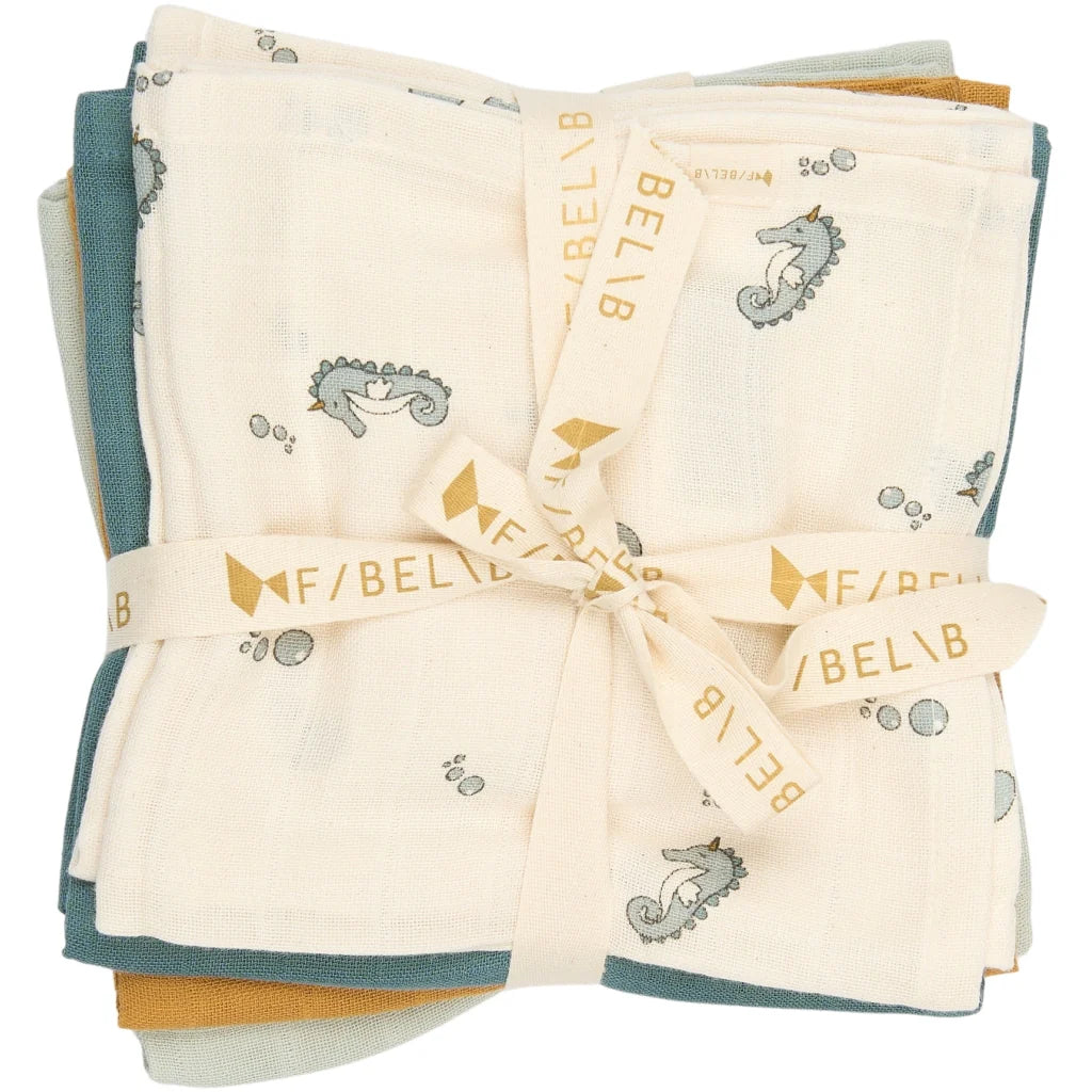 Fabelab Stofbleer Muslin 4 stk. Under The Sea Goblin Blue
