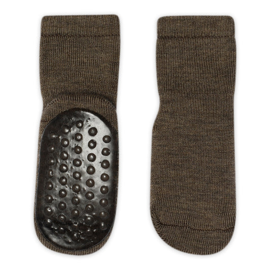 GoBabyGo Skridsikre Sokker Uld Brown Melange