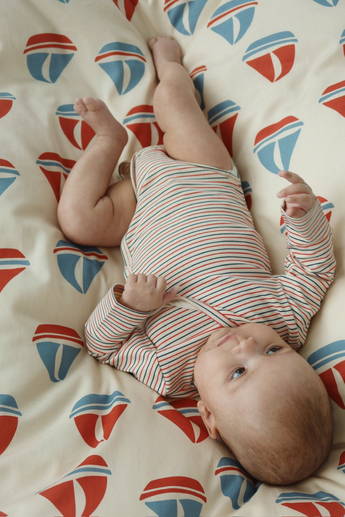Konges Sløjd Bodystocking Langærmet Nyfødt Stripe Tricolore Petit GOTS