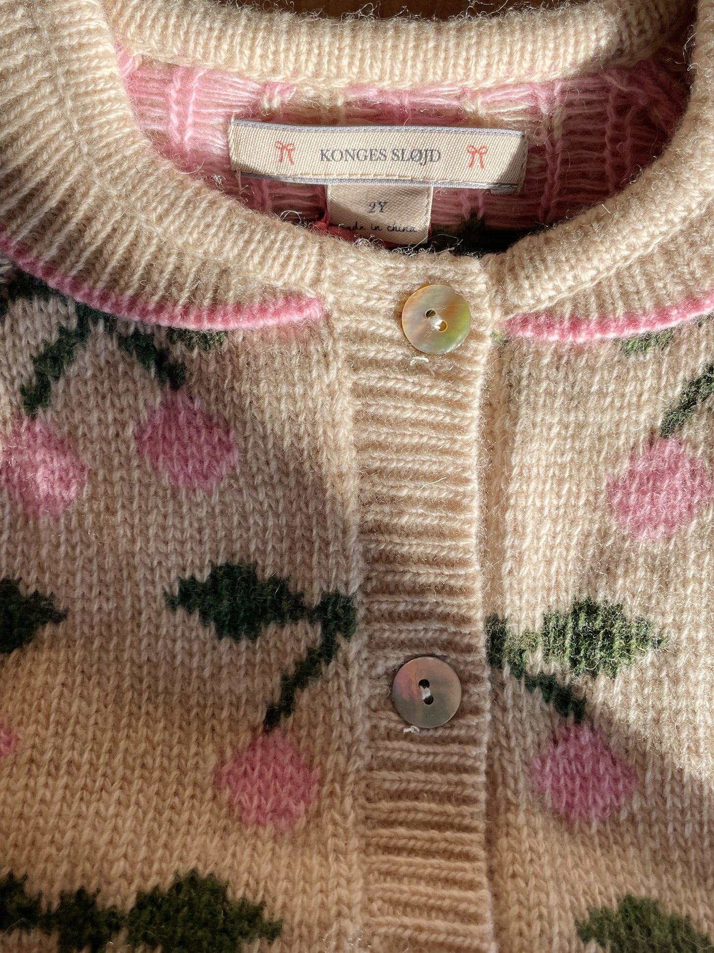 Konges Sløjd Cardigan Belou Knit Collar Cherry