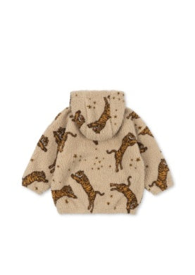 Konges Sløjd Fleece Trøje m. Lynlås og Hætte Jody Tiger