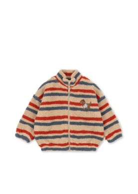 Konges Sløjd Fleecetrøje Broderi Jody Tangerine Stripe
