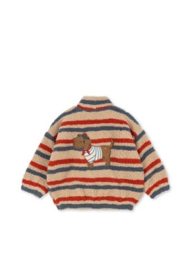 Konges Sløjd Fleecetrøje Broderi Jody Tangerine Stripe