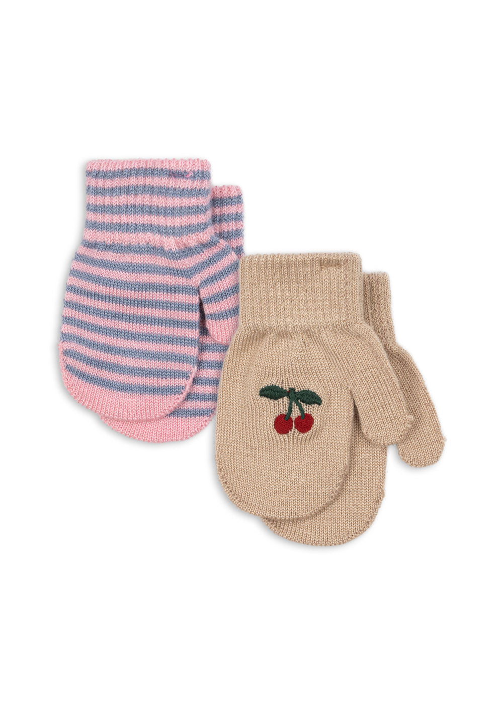 Konges Sløjd Vanter Filla 2 Pack Cherry/Stripes