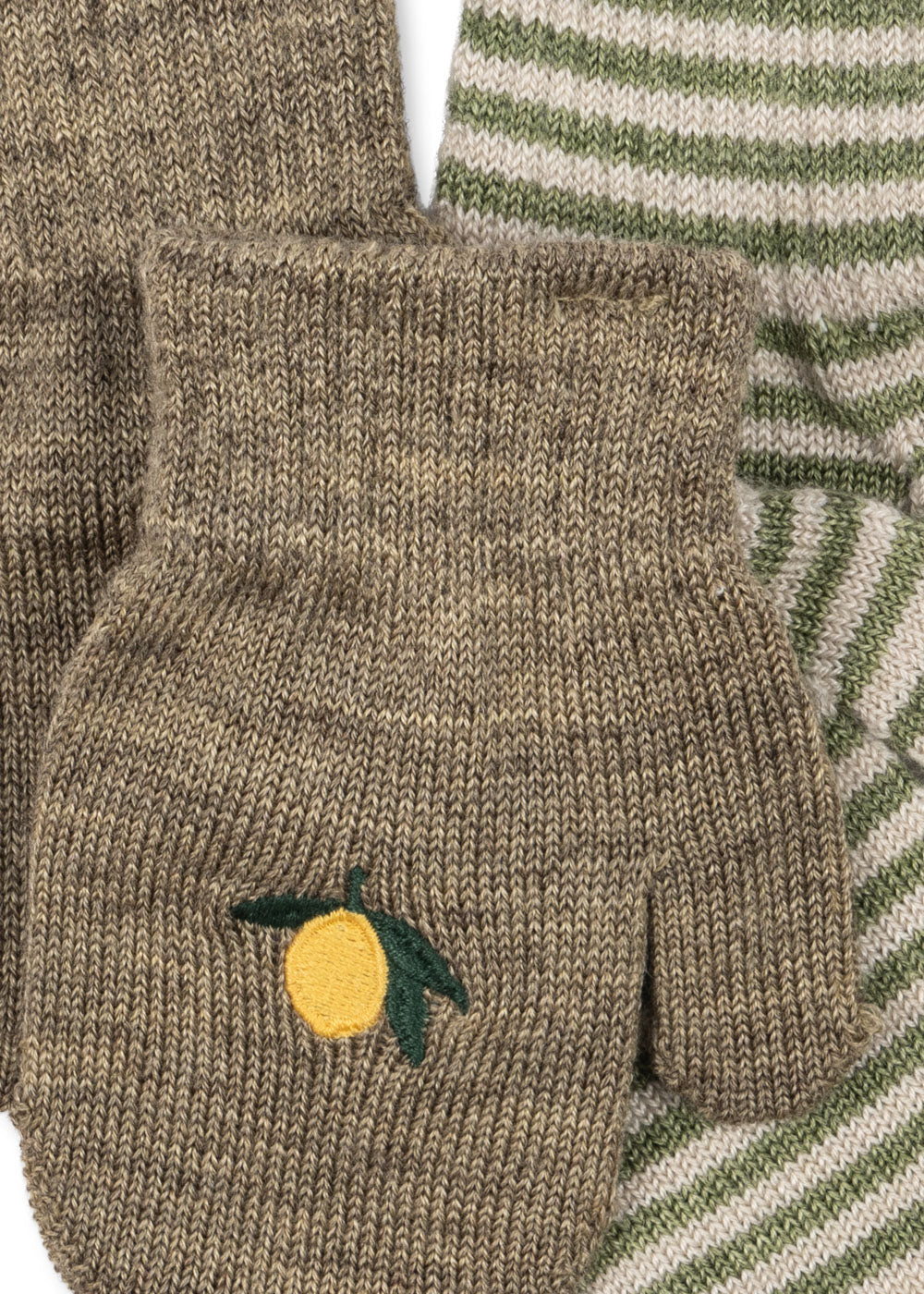 Konges Sløjd Handsker Filla Lemon/Stripes 2 Pak