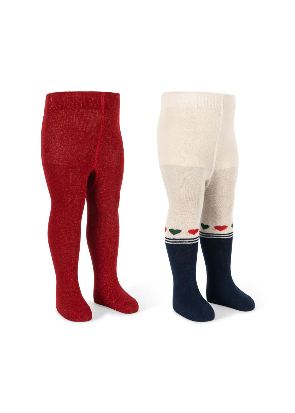 Konges Sløjd Strømpebukser Lurex Heart Mix 2 Pak