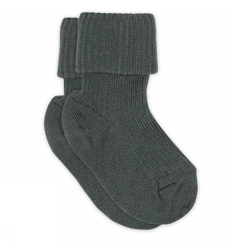 MP Strømper Rib Uld Dark Forest