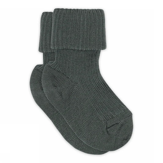 MP Strømper Rib Uld Dark Forest