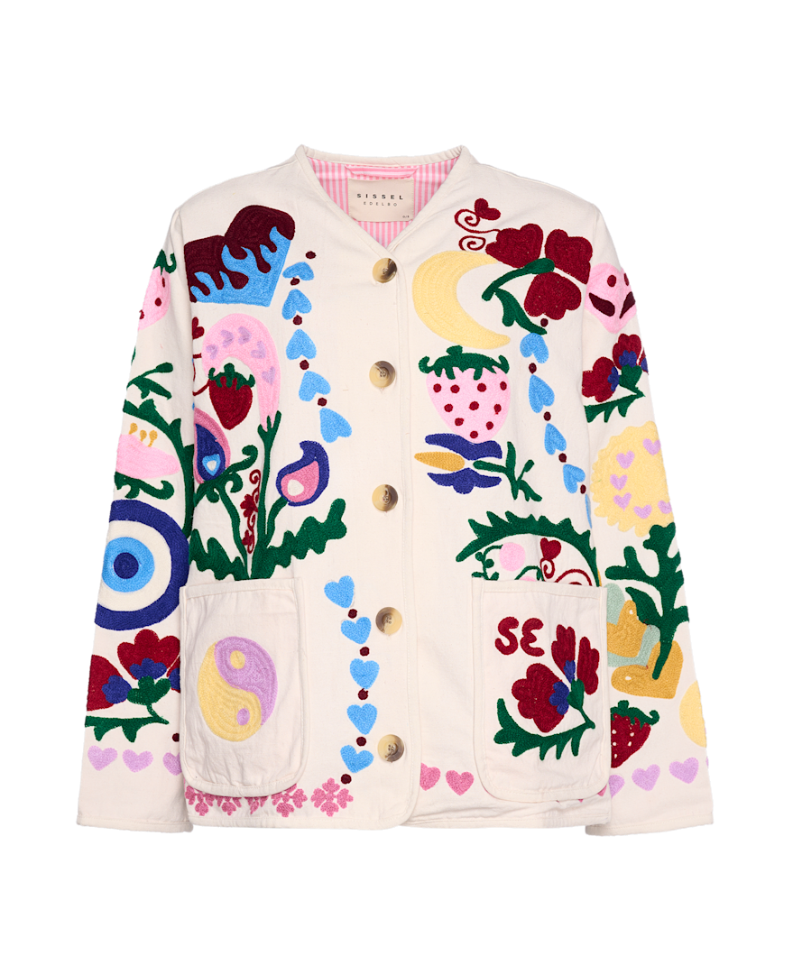 Sissel Edelbo Jakke Voksen Maggie Suzani Embroidery White Rose Onesize