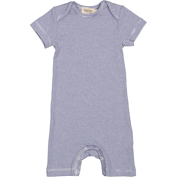 MarMar Roxi Summer Modal Fine Rib Romper Blue Stripe