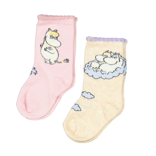 MarMar Strømper Scallop Jacquard 2 Pack Lavender Moomin