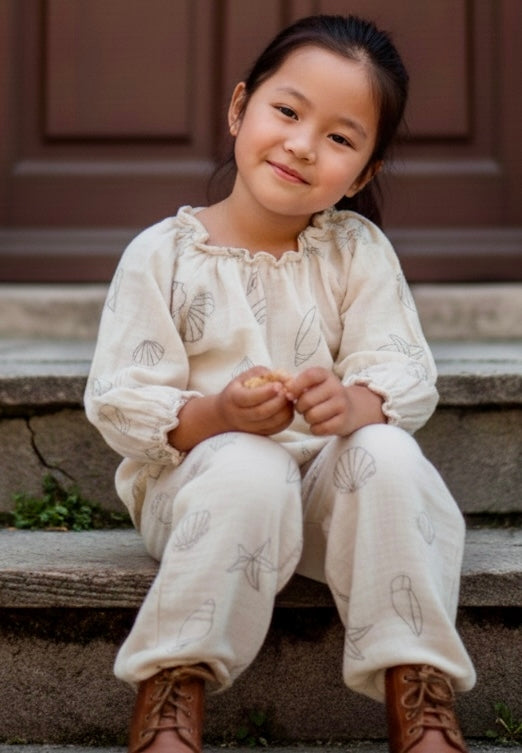 Okker-Gokker Bluse Muslin Seashell