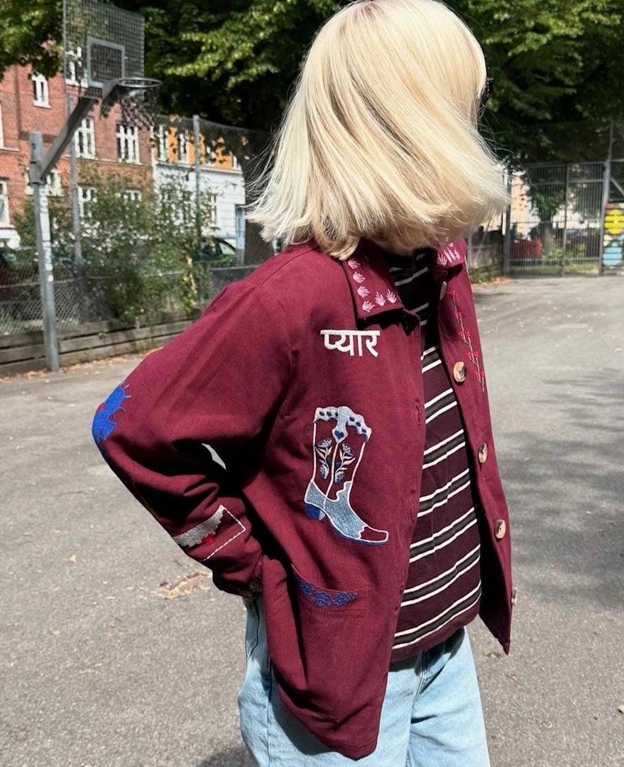 Sissel Edelbo Jakke My Organic Cotton Burgundy VOKSEN