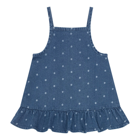 Okker-Gokker Kjole Denim Hvid Prik