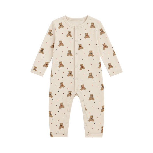 Den søde heldragt fra Okker-Gokker med Teddy Bear-design er perfekt til de mindste. Med sit charmerende udtryk og fokus på komfort er den ideel til både hyggelige stunder derhjemme og hverdagens små eventyr. En skøn heldragt, der kombinerer et nuttet design med et afslappet look og er nem at style med resten af garderoben.