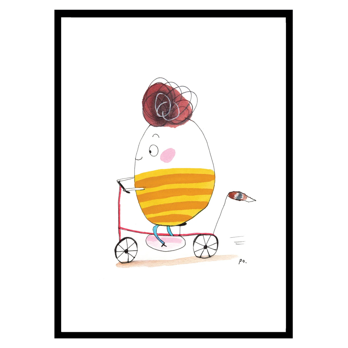 Pia Olsen Plakat A3 Dreng På Cykel