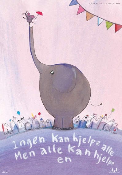 Pia Olsen Plakat A3 Elefant