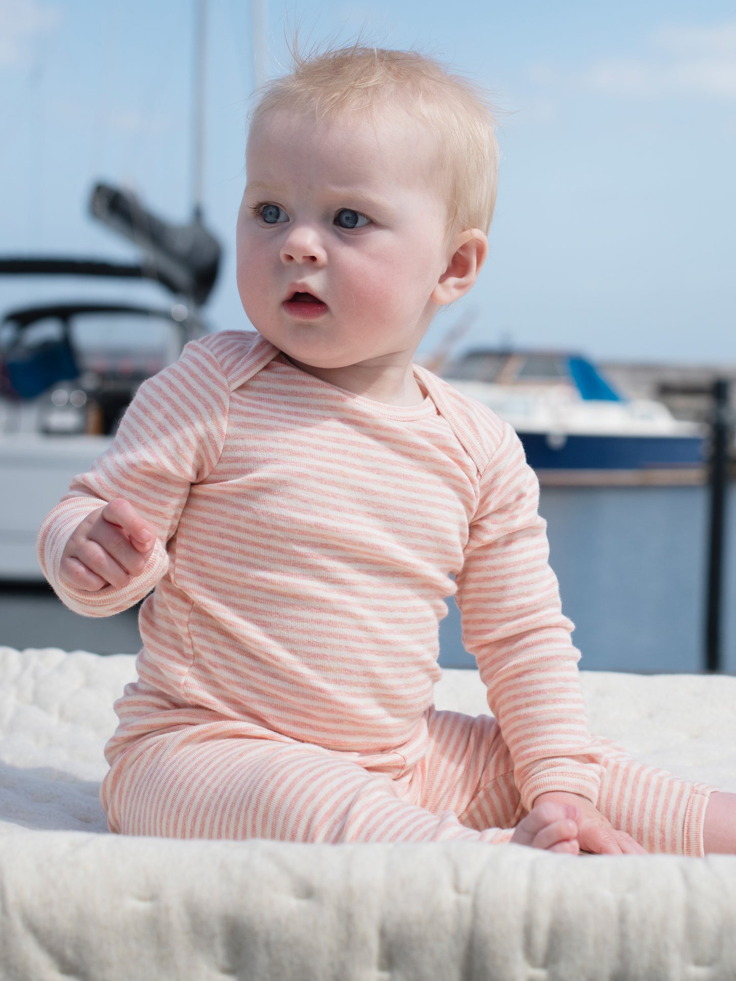 Serendipity Body Stripe Rib Coral/Ecru