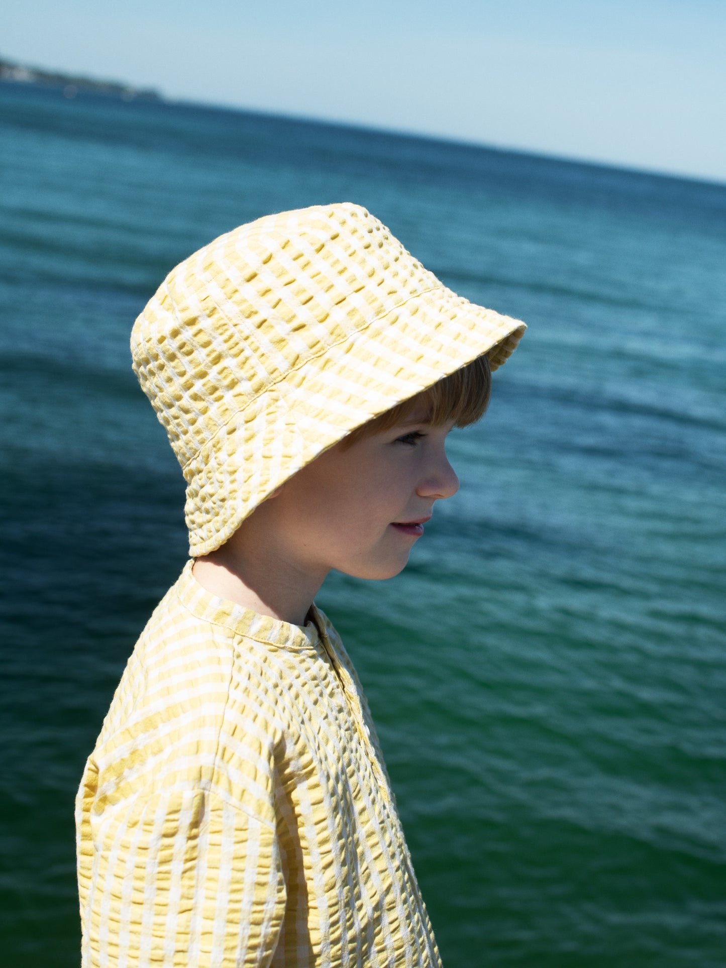 Serendipity Bøllehat Light Woven Lemon Checks