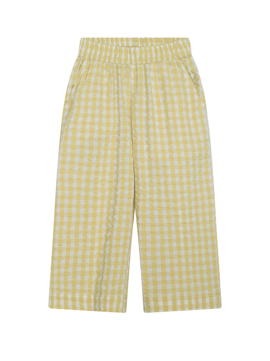 Serendipity Bukser Løse Light Woven Lemon Checks