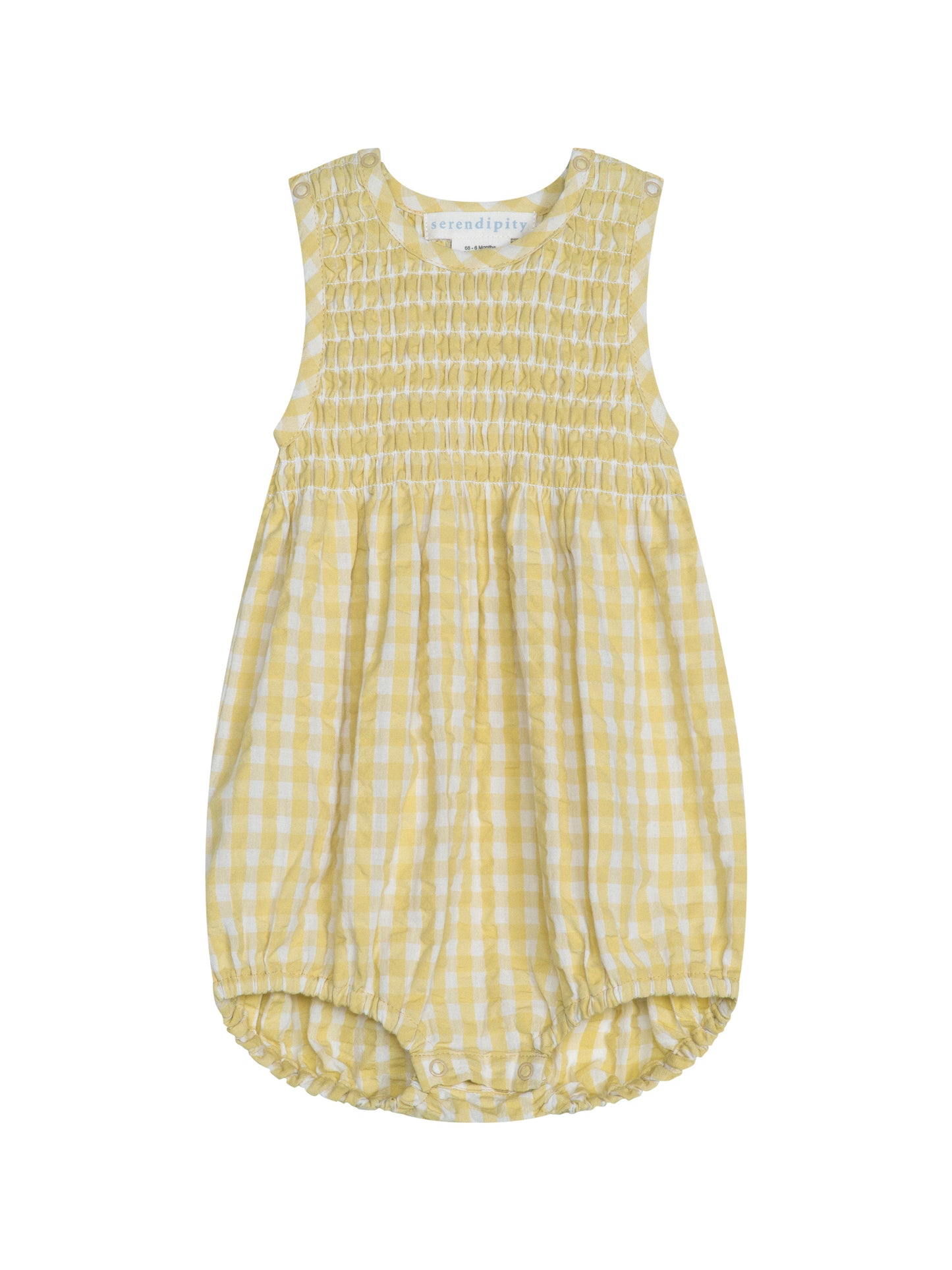 Serendipity Dragt Baby Smock Light Woven Lemon Checks