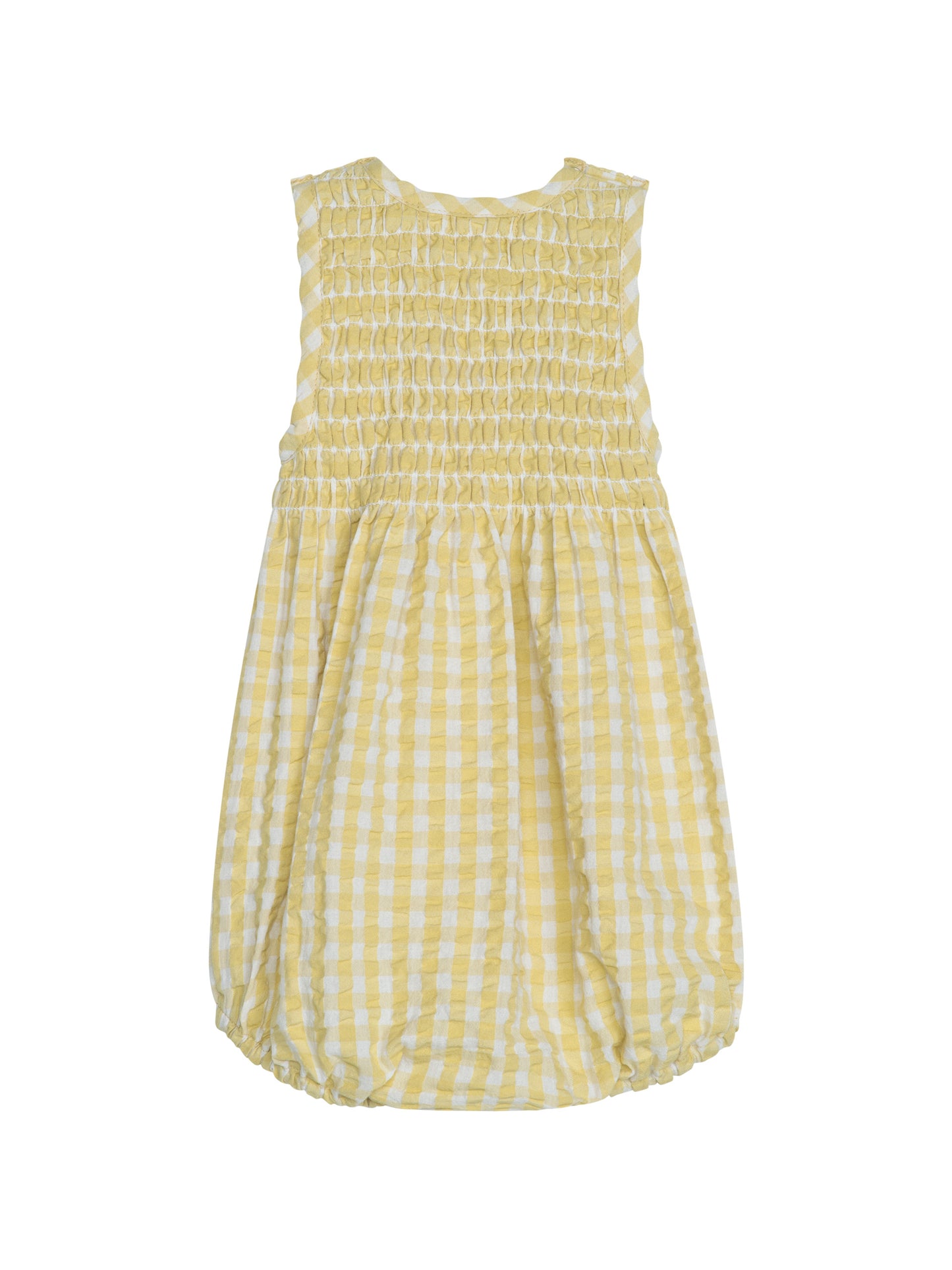 Serendipity Dragt Baby Smock Light Woven Lemon Checks