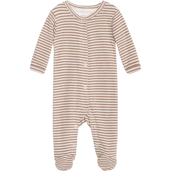 Serendipity Dragt Med Fødder Rib Mandel/Off White