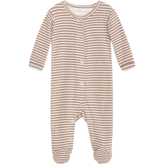 Serendipity Dragt Med Fødder Rib Mandel/Off White