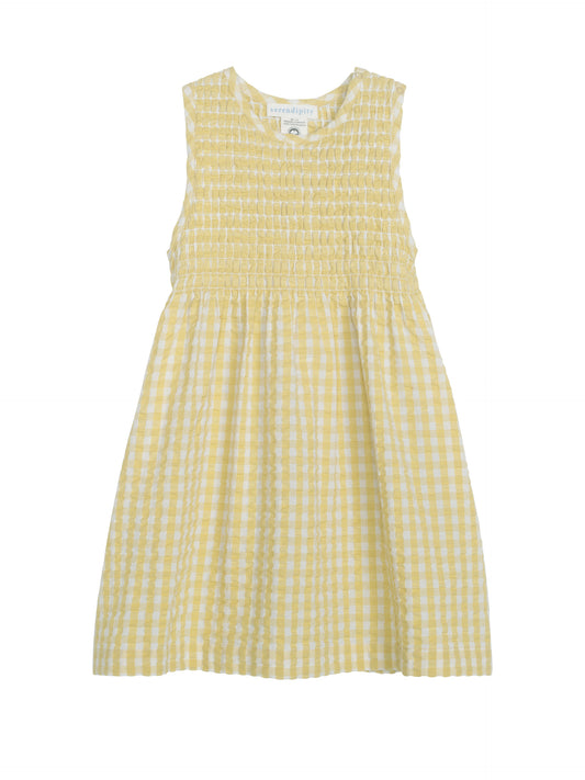 Serendipity Kjole Smock Light Woven Lemon Checks