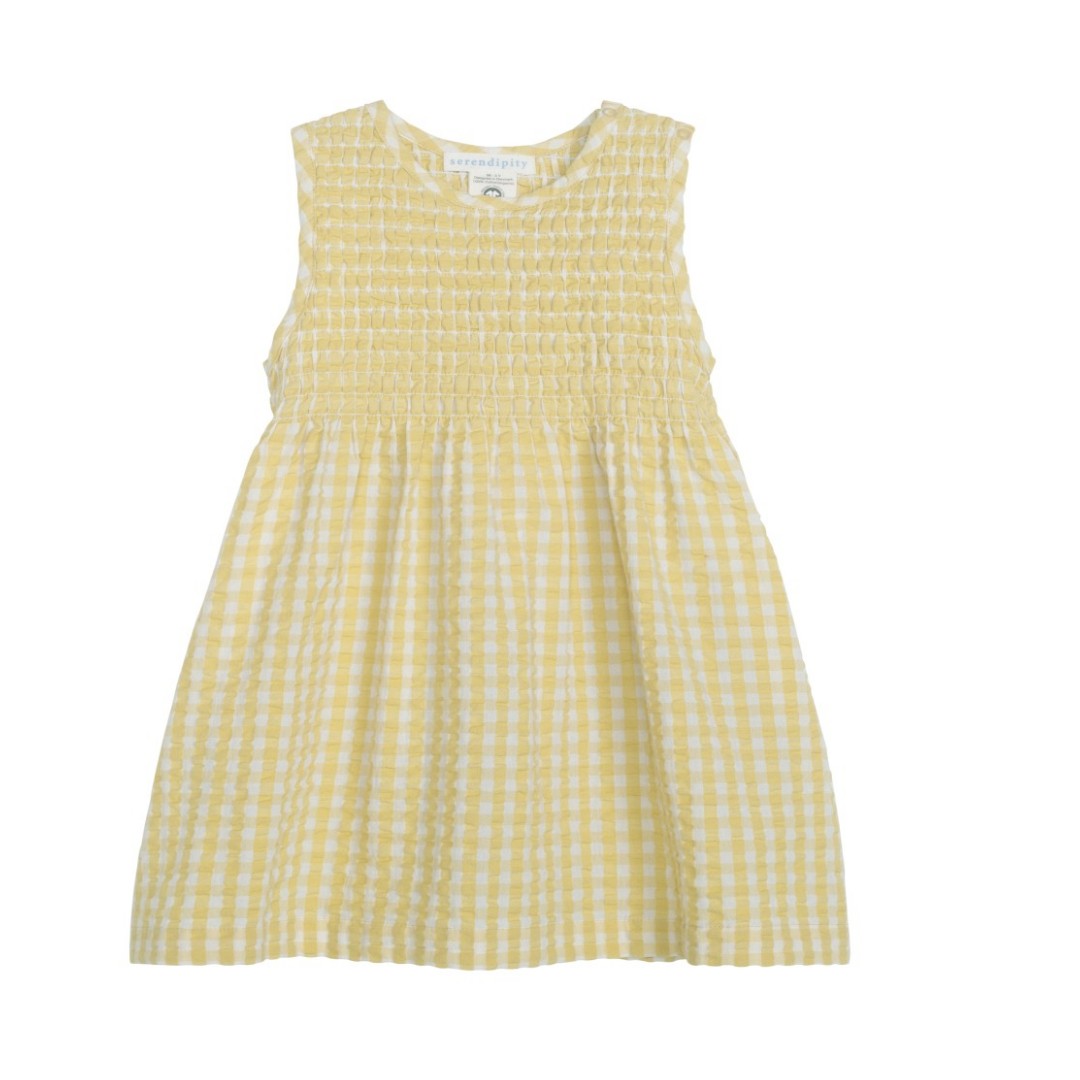 Serendipity Kjole Smock Light Woven Lemon Checks