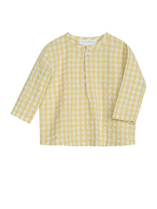 Serendipity Skjorte Baby Peasant Light Woven Lemon Checks