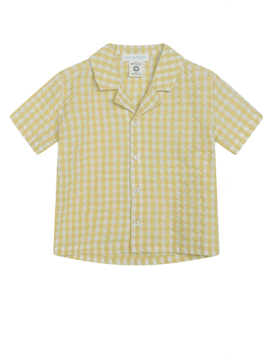 Serendipity Skjorte Light Woven Lemon Checks