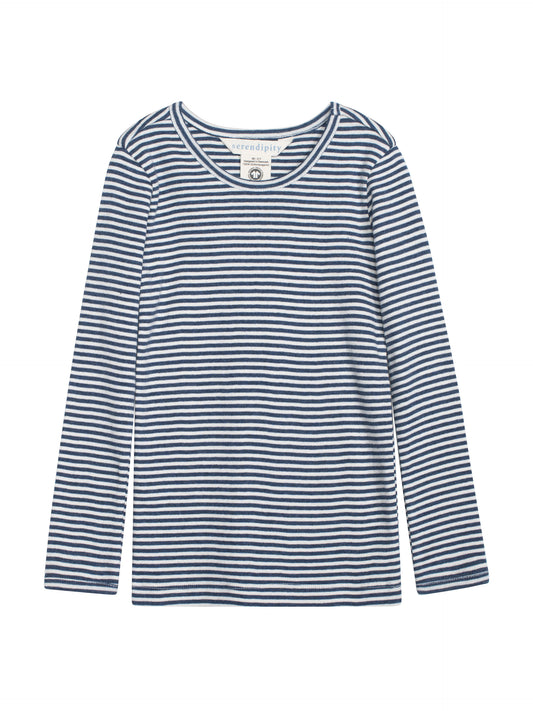 Serendipity Trøje Slim Stripe Rib Navy/Off White