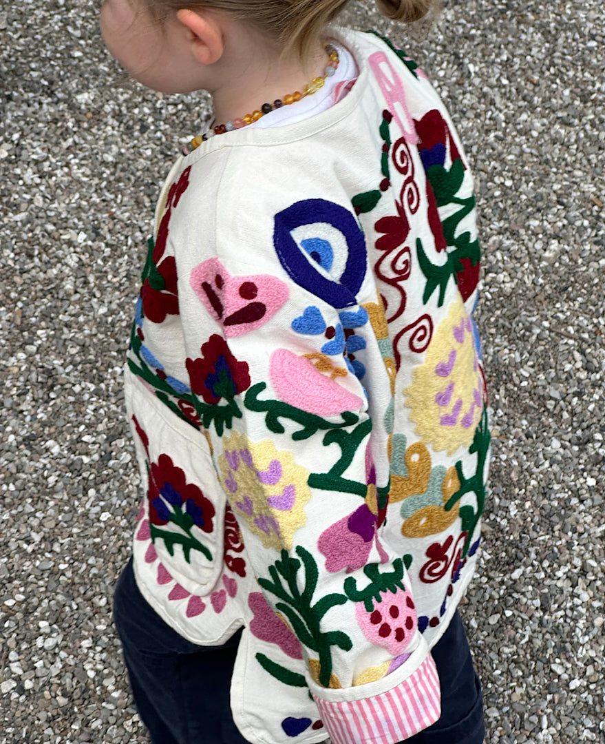 Sissel Mini Jakke Maggie Suzani Embroidery White Rose