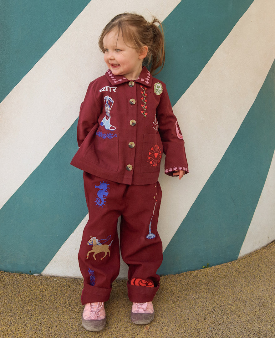 Sissel Mini Jakke My Øko Bomuld Burgundy